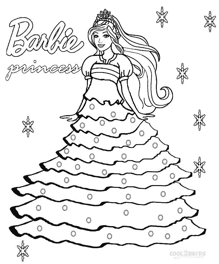 708x850 Printable Barbie Princess Coloring Pages For Kids Cool2bkids