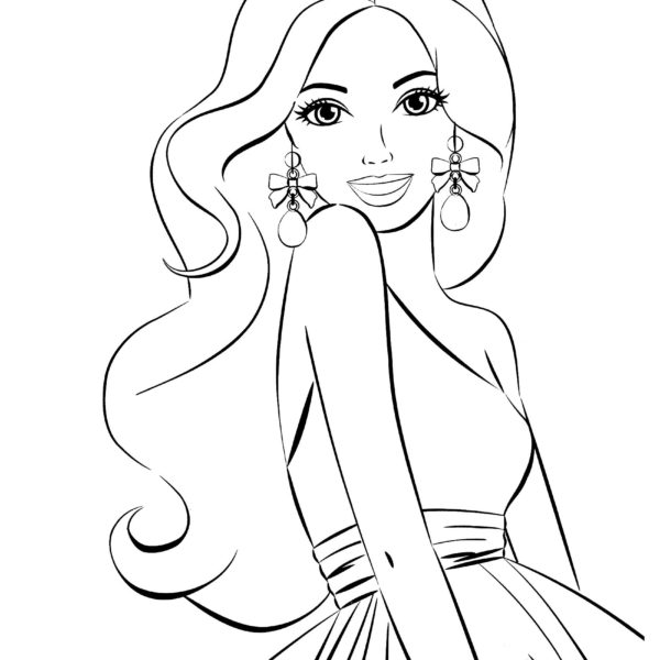 600x600 Barbie Coloring Page Colour Me Badd Barbie