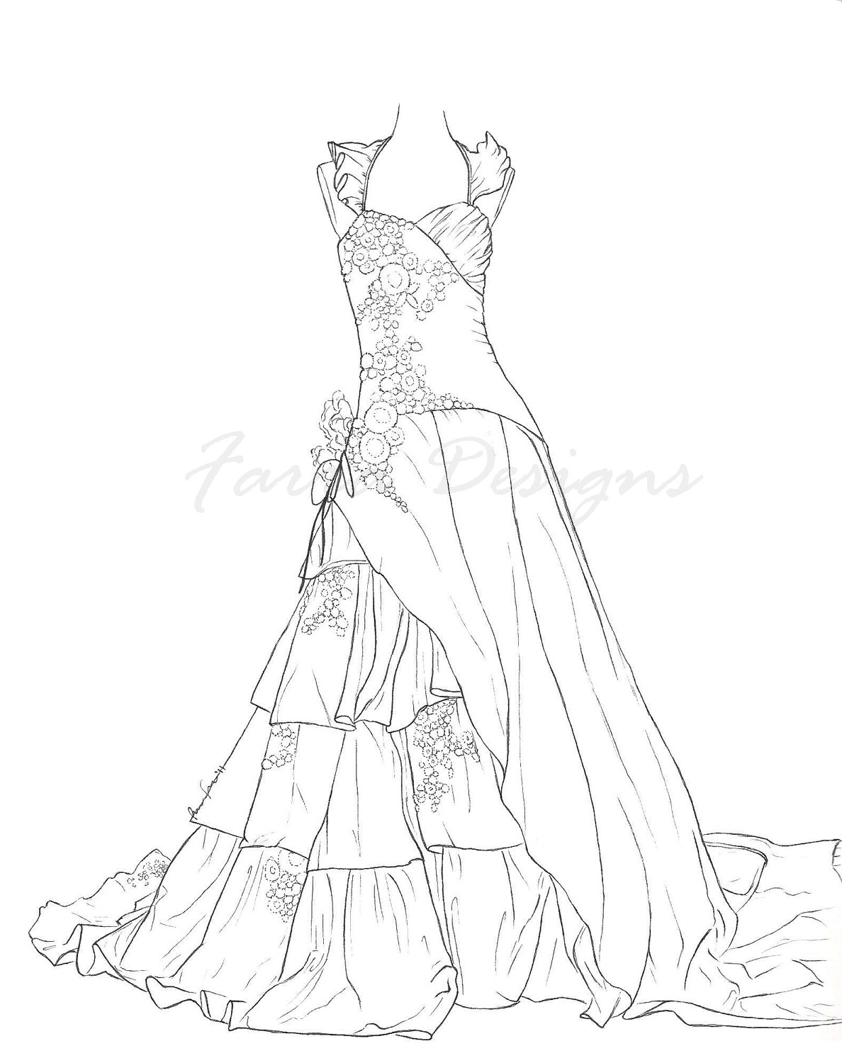 Drawn Bride Coloring Page 1188x1500 Drawn Bride Coloring Page