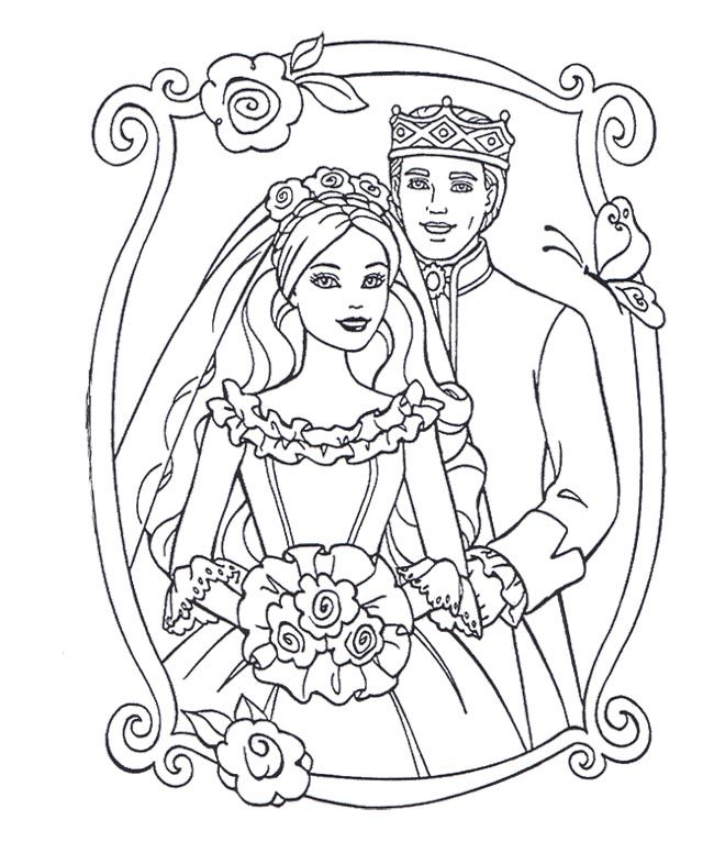 Barbie Wedding Coloring Pages 650x766 Barbie Wedding Coloring Pages