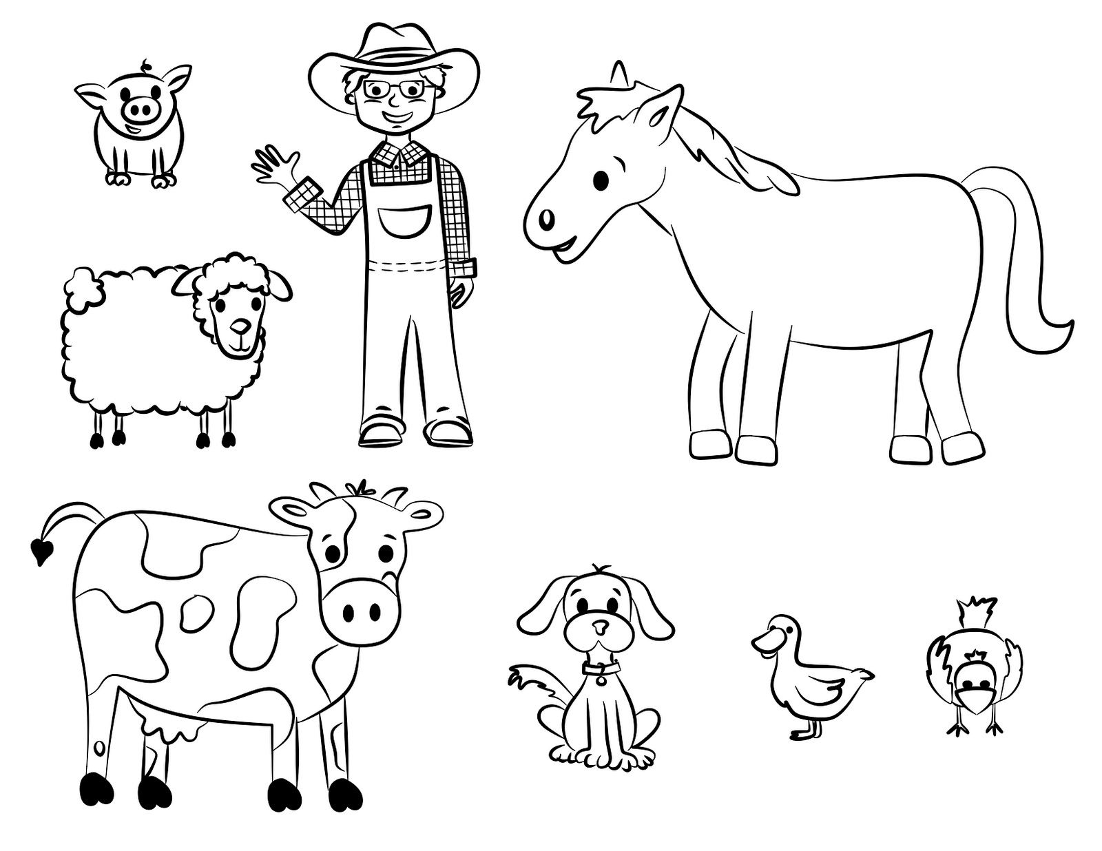 Barn Animals Coloring Pages 1600x1236 Barn Animals Coloring Pages