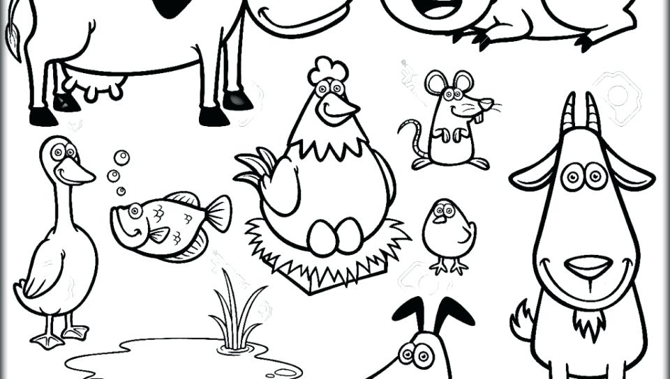 Cute Farm Animals Coloring Page Kids Coloring Barnyard Animals 960x544 Cute Farm Animals Coloring Page Kids Coloring Barnyard Animals
