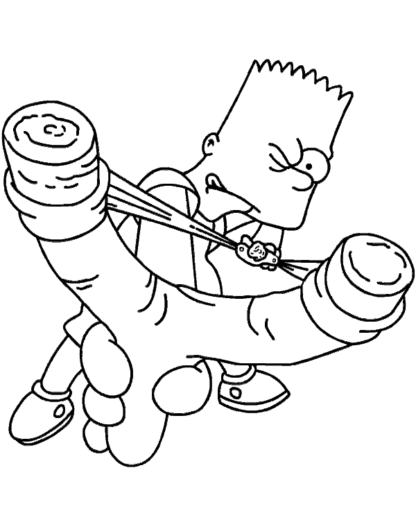 Bart Simpson With Slingshot To Print Or Download For Free 600x740 Bart Simpson With Slingshot To Print Or Download For Free