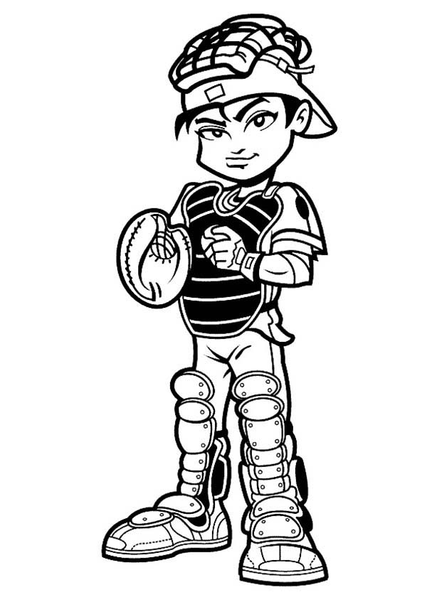 600x847 Baseball Player Catcher Coloring Page Baseball Player Catcher