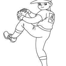 220x220 Kid Baseball Pitcher Coloring Page