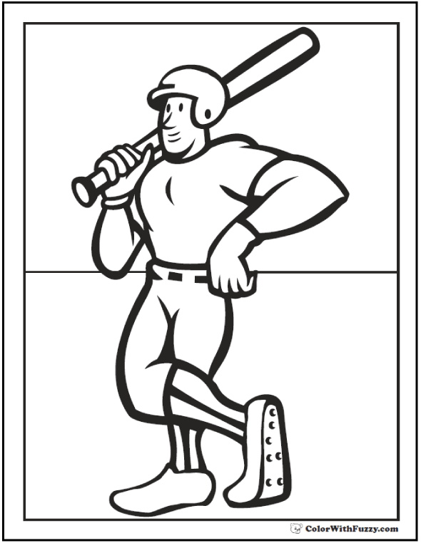 590x762 Baseball Coloring Pages Customize And Print Pdf