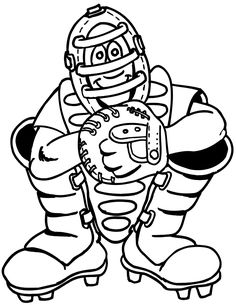 236x305 Coloring Pages For Boys Baseball Catcher For School