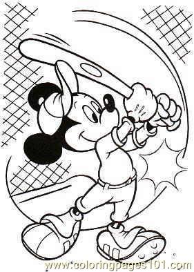 281x394 Mickey Mouse Baseball Coloring Pages 7 Com Coloring Page