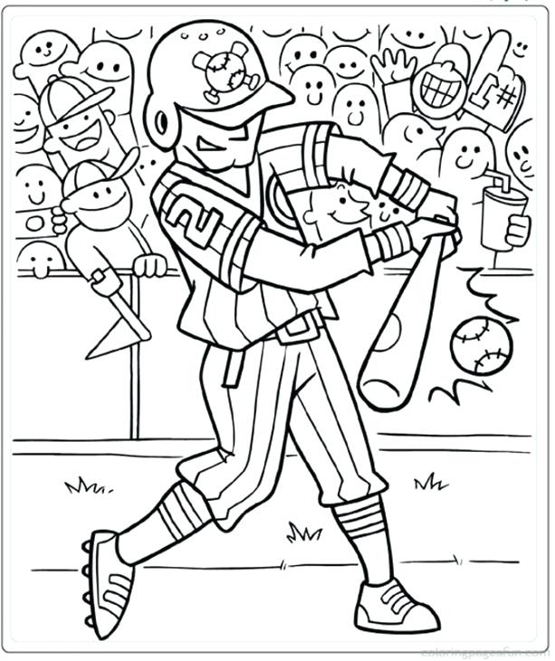 613x730 Sports Coloring Pages A Hitter In Baseball Coloring Page Sports