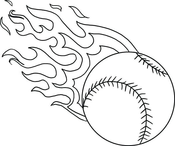 600x501 Baseball Coloring Pages For Kids Free Coloring Pages Baseball Fire