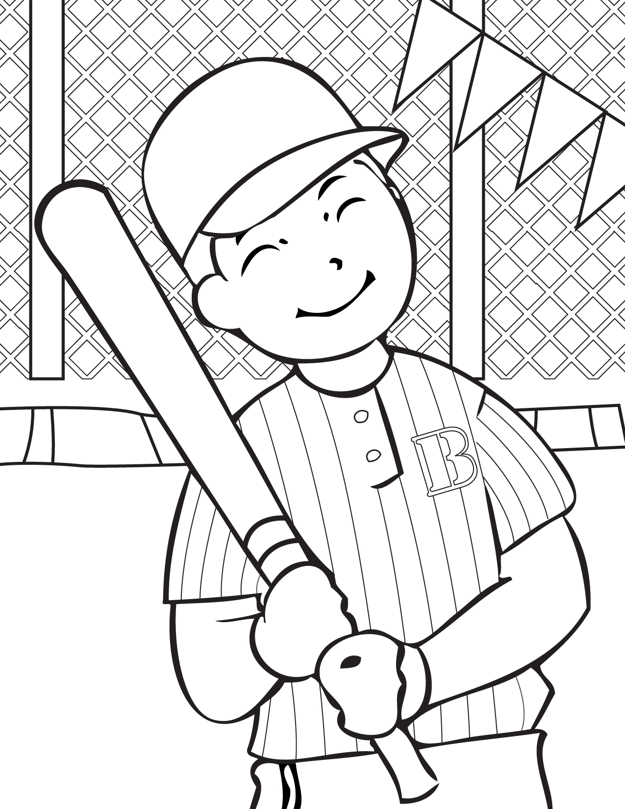 Cute Baseball Player Free Coloring Page Kids, Sports Coloring Pages 1275x1650 Cute Baseball Player Free Coloring Page Kids, Sports Coloring Pages