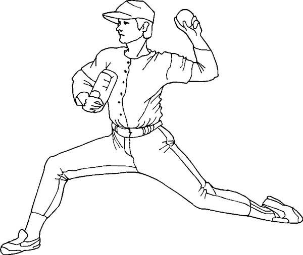 Baseball Pitcher Coloring Pages 600x506 Baseball Pitcher Coloring Pages