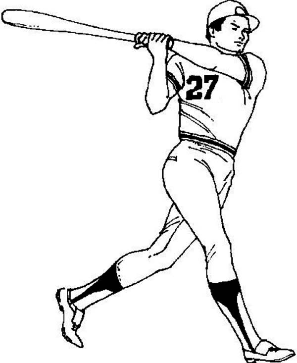 Baseball Player Coloring Page 600x733 Baseball Player Coloring Page