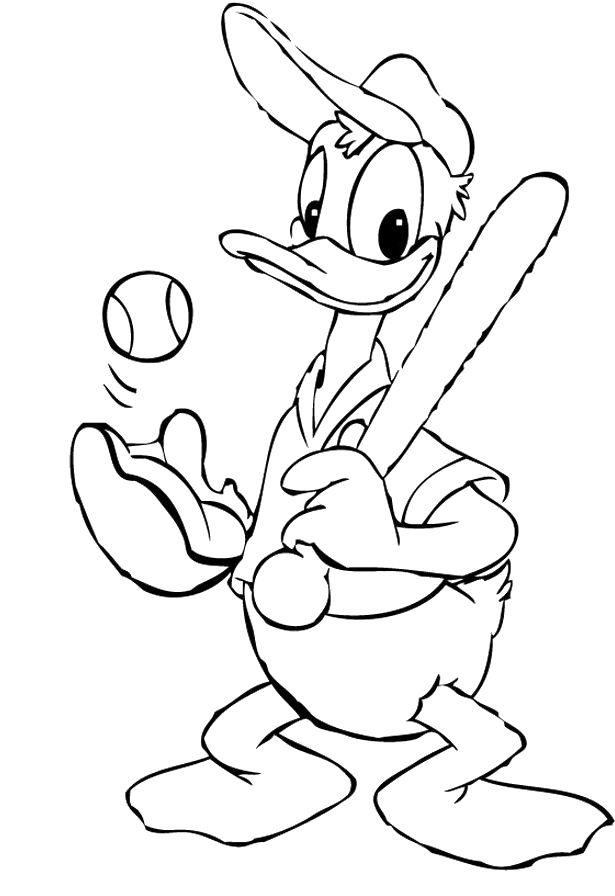 Free Printable Baseball Coloring Pages For Kids Donald Duck 615x896 Free Printable Baseball Coloring Pages For Kids Donald Duck