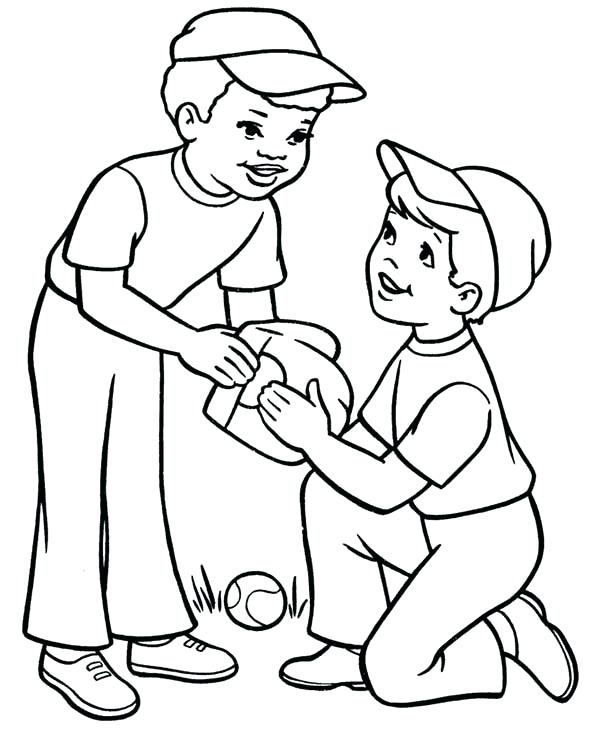 Pictures For Boys To Color Two Boys Playing Baseball Coloring Page 600x734 Pictures For Boys To Color Two Boys Playing Baseball Coloring Page