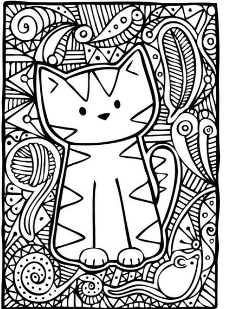 Kitty Cat Basic Coloring Page Colouring Pages 465x636 Kitty Cat Basic Coloring Page Colouring Pages