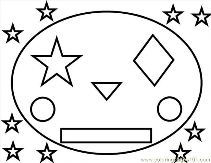 900x695 Clown Face With Basic Shapes Coloring Pages Fun Coloring Pages