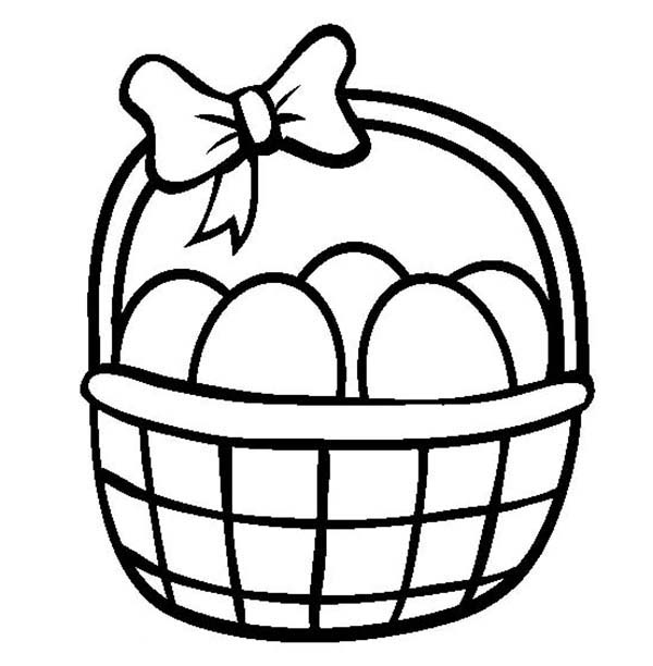 600x612 Easter Egg Basket Coloring Page