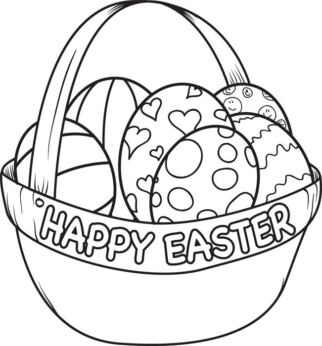 Easter Egg On Basket Coloring Pages 651x700 Easter Egg On Basket Coloring Pages