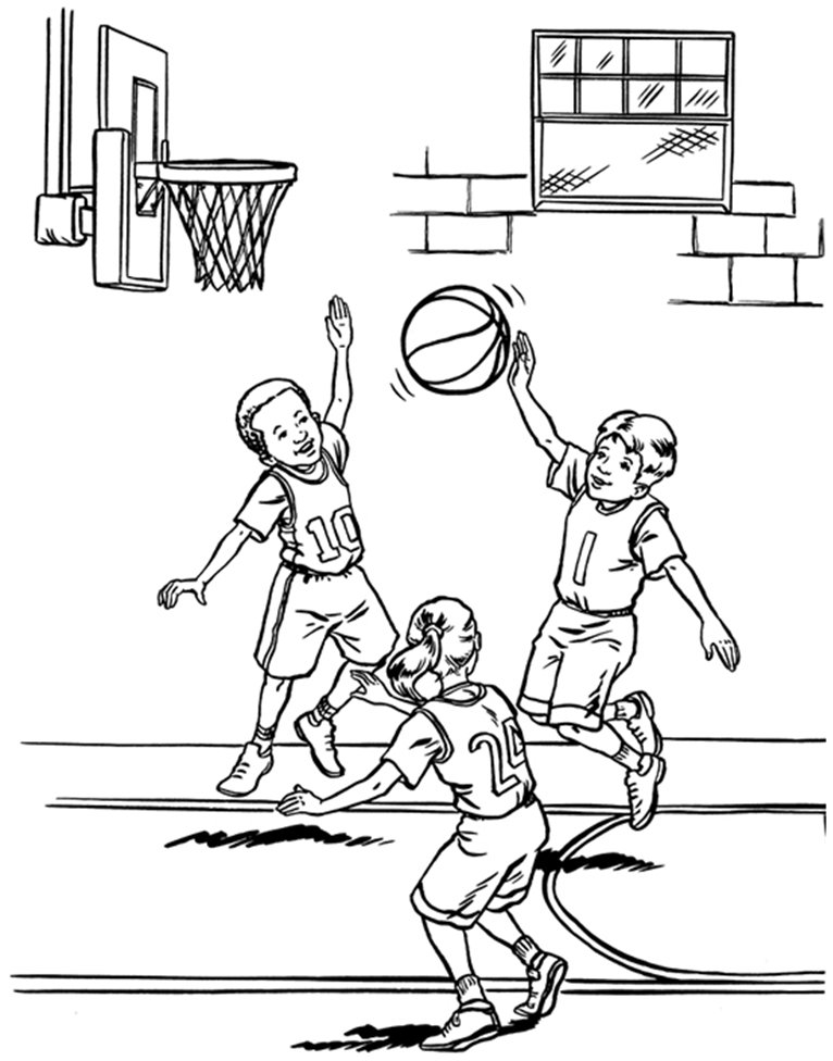 Playing Basketball Coloring Pages 766x976 Playing Basketball Coloring Pages