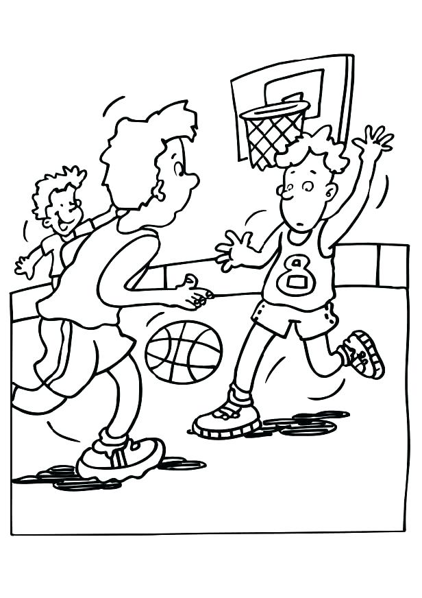 616x872 Basketball Hoop Coloring Page Professional