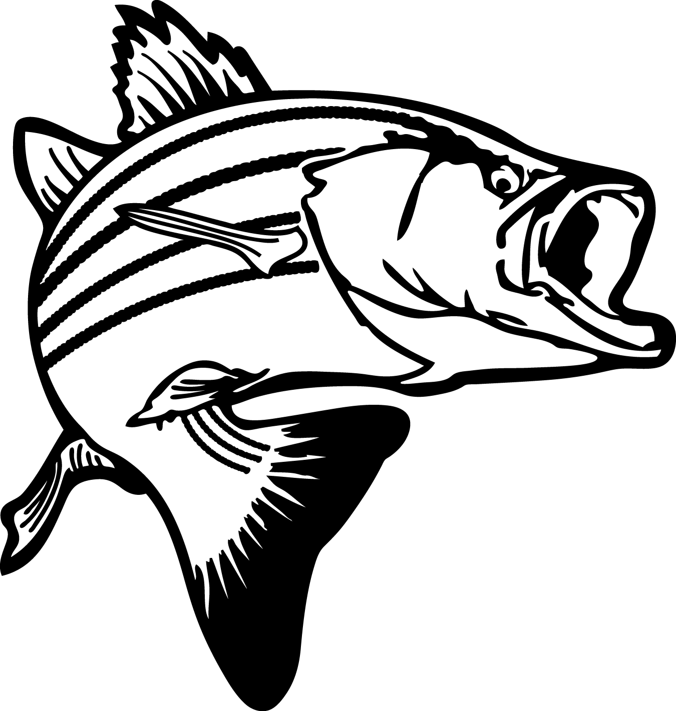 1350x1421 Bass Fish Coloring Pages Clipart Panda