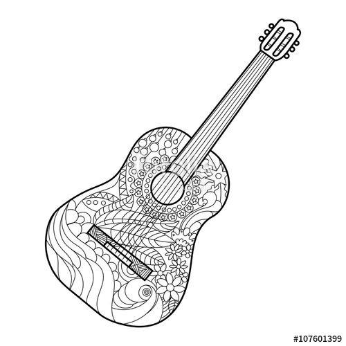 Guitar Coloring Pages 500x500 Guitar Coloring Pages