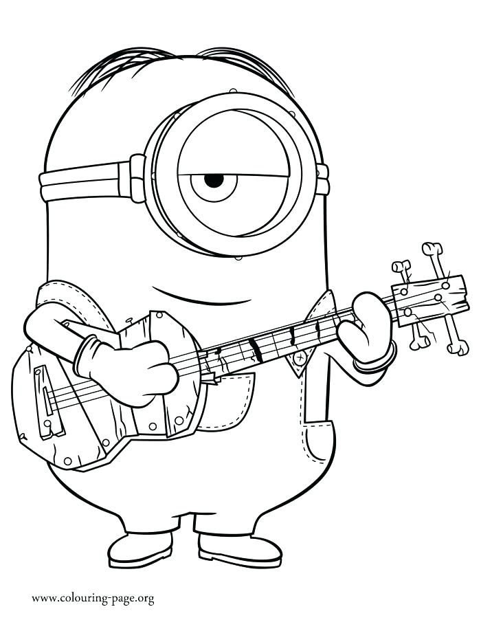 Bass Guitar Coloring Pages Colouring Kids Minions Playing Page 700x902 Bass Guitar Coloring Pages Colouring Kids Minions Playing Page