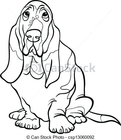 406x470 Basset Hound Coloring Pages Vectors Of Basset Hound Dog Cartoon