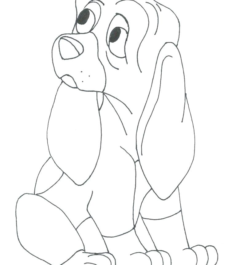 742x864 Fox And The Hound Coloring Pages Basset Hound Coloring Pages