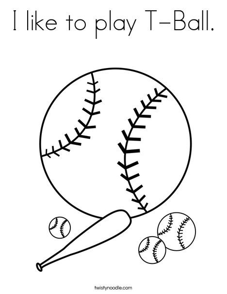 468x605 I Like To Play T Ball Coloring Page