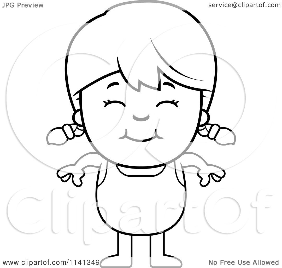 Cartoon Clipart Of A Black And White Happy Girl In A Bathing Suit 1080x1024 Cartoon Clipart Of A Black And White Happy Girl In A Bathing Suit