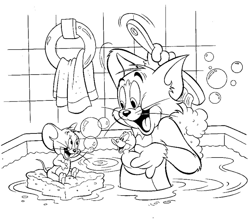 800x715 Bathroom Coloring Pages Tom And Jerry Shared Bathroom Coloring