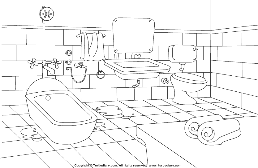 834x546 Bathroom Coloring Sheet Turtle Diary