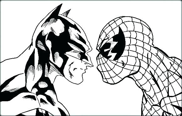 580x370 Batman And Spiderman Coloring Pages Batman And Spiderman Coloring