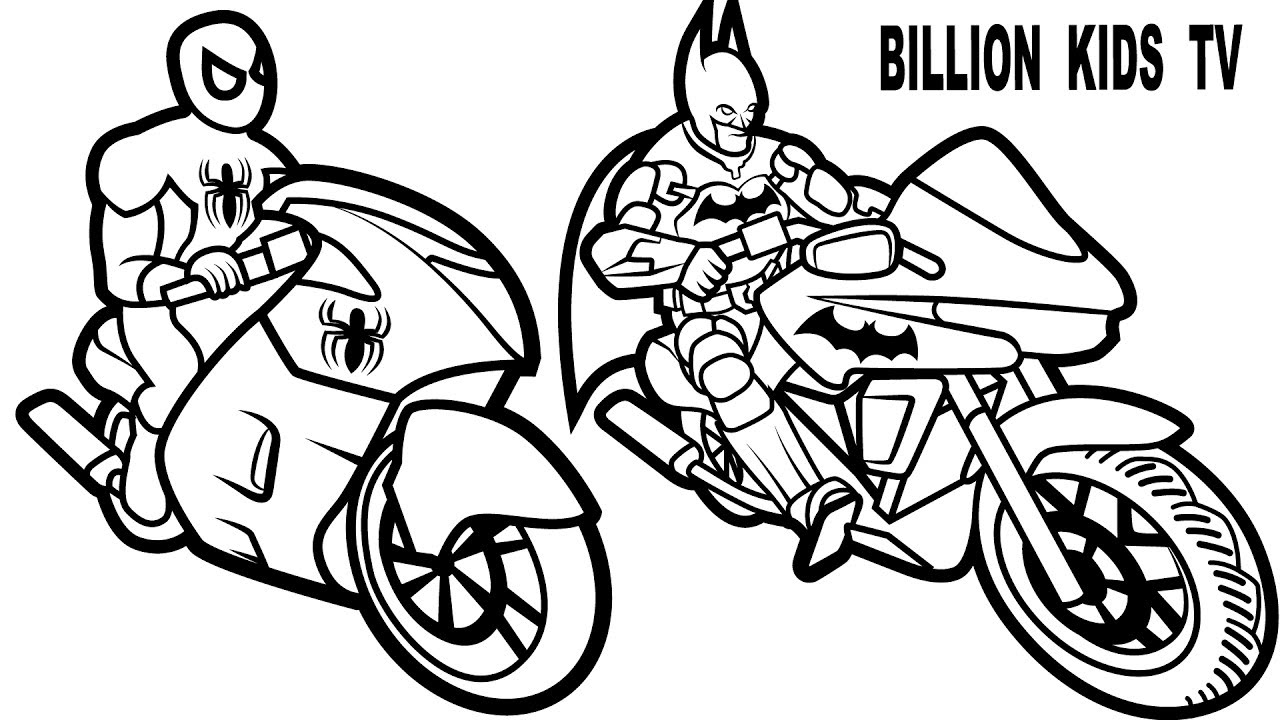 1280x720 Batman And Spiderman Coloring Pages Color Bros