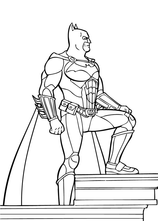 Batman's Car In The City Coloring Pages 607x850 Batman's Car In The City Coloring Pages