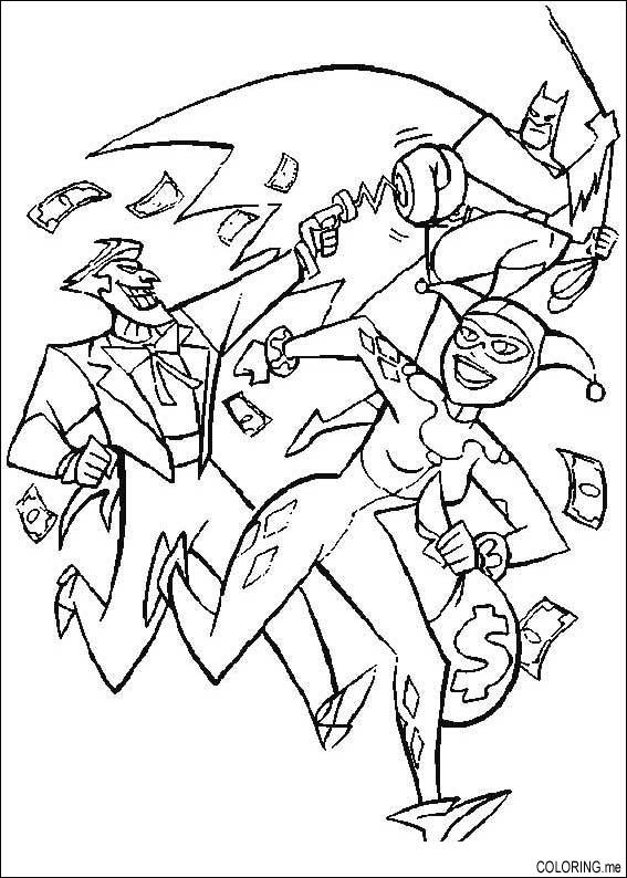 Coloring Page Batman, Joker And Money 567x794 Coloring Page Batman, Joker And Money