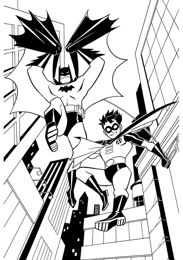 Batman Robin Coloring Pages 595x842 Batman Robin Coloring Pages