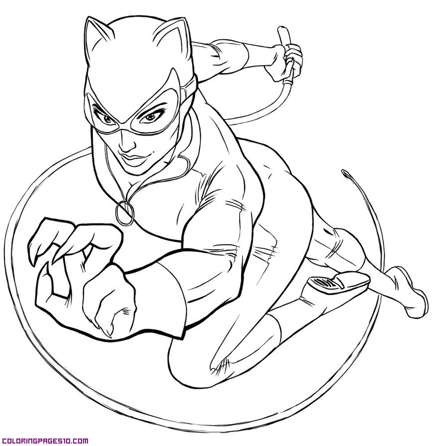 889x898 Catwoman Coloring Pages