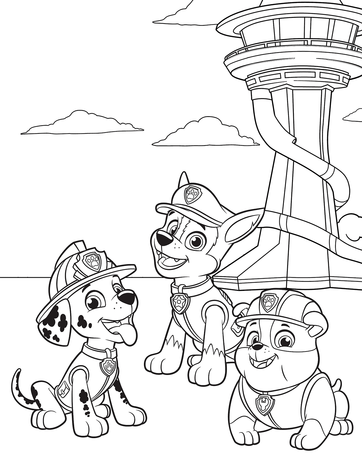 Paw Patrol In Adventure Bay Coloring Pages 1200x1530 Paw Patrol In Adventure Bay Coloring Pages