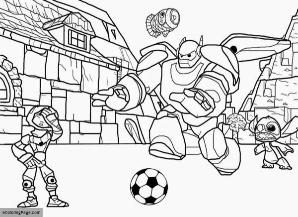 600x436 Printable Coloring Page For Big Hero 6 Baymax And Hiro