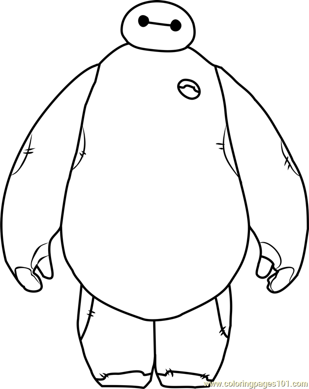 635x800 Baymax Coloring Page