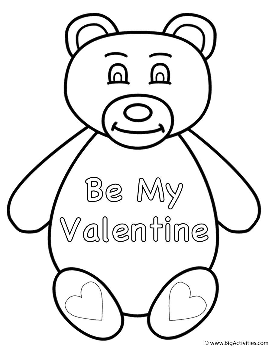 900x1150 Teddy Bear (Be My Valentine)