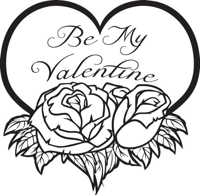 700x683 Be My Valentine Coloring Page Free Printable And Adult Coloring