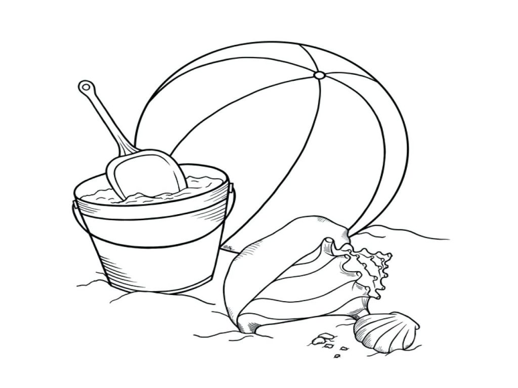 1024x768 Coloring Pages ~ Beach Ball Coloring Page Size Bucket Pages Shovel