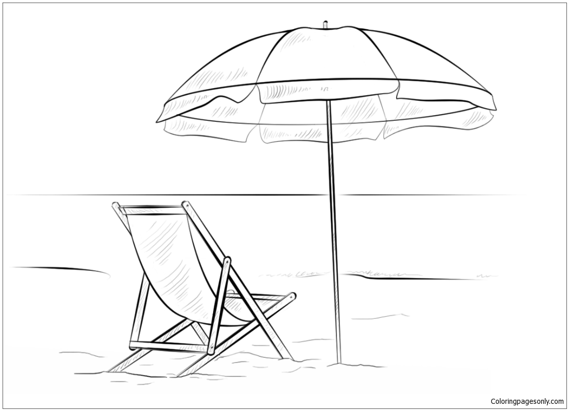 Beach Chair And Umbrella Coloring Page 1113x803 Beach Chair And Umbrella Coloring Page