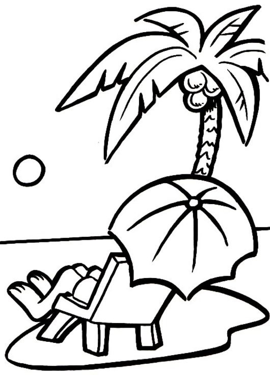 Beach Coloring Pages 530x735 Beach Coloring Pages