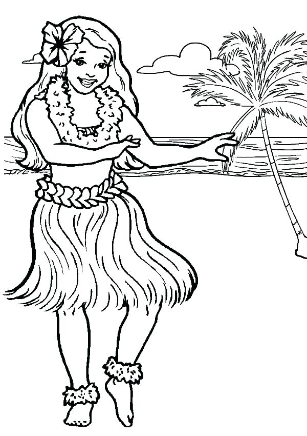 Beach Color Pages Hula Girl Dancing At The Beach Coloring Pages 600x850 Beach Color Pages Hula Girl Dancing At The Beach Coloring Pages