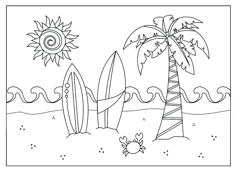 Beach Coloring Pages Barista 768x558 Beach Coloring Pages Barista